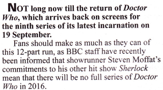 Illustration for article titled Wait, Is There Really Going To Be No New Season Of Doctor Who In 2016?